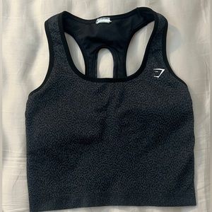 Gymshark Adapt Animal Seamless Crop Tank - Reef | Black - Medium